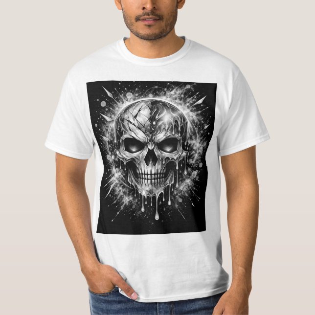Abstrakt Skalle T Shirt (Framsida)