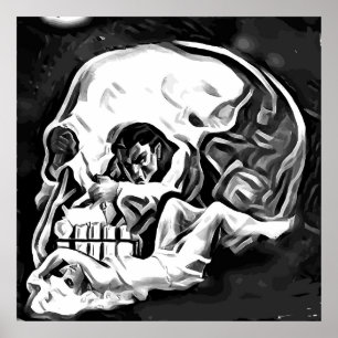 abstrakt skallerkvinnans illusionskonst poster