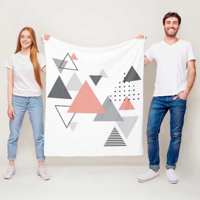 Abstrakt skandinavisk geometrisk design fleecefilt (På plats)