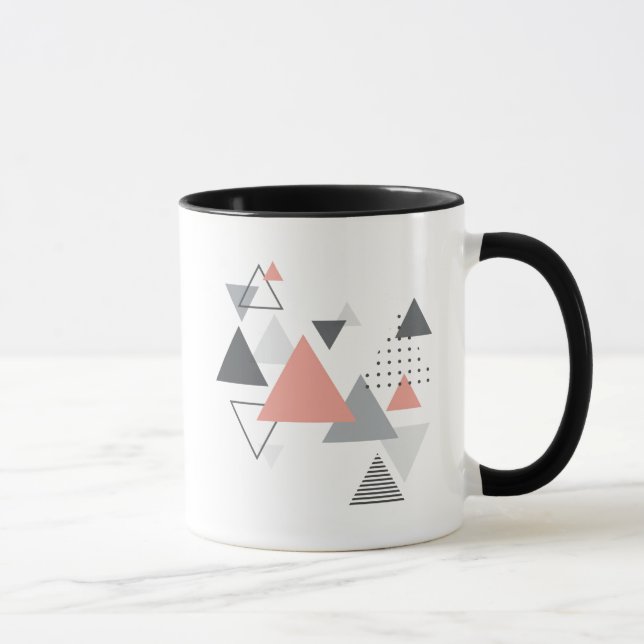 Abstrakt skandinavisk geometrisk design mugg (Höger)