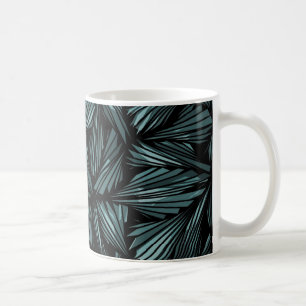 Abstrakt Skarpt glasblått Mönster Kaffemugg