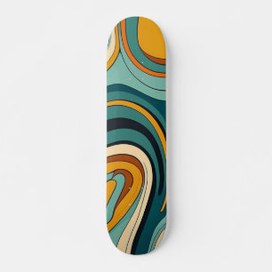 Abstrakt Skateboard-design för färglöst Vågigt Mini Skateboard Bräda 18,5 Cm