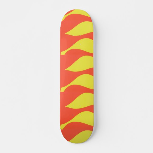 Abstrakt skateboarddäck med eld mini skateboard bräda 18,5 cm (Framsida)