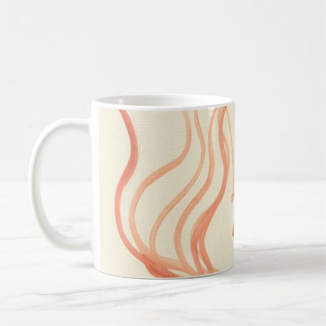 Abstrakt sketch kvinna ansikte kaffemugg (Vänster)