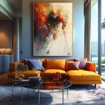 Abstrakt skidåkarkonst - Vintersportaktion