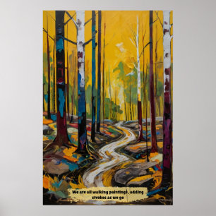 Abstrakt skogslandskap poster