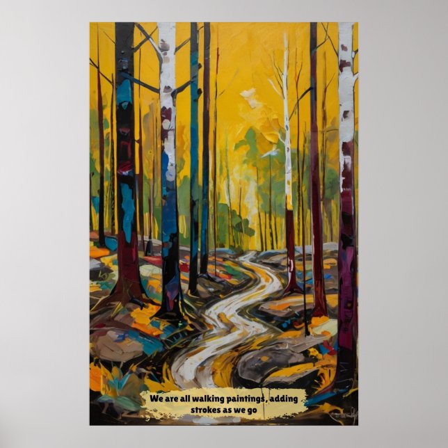 Abstrakt skogslandskap poster (Framsidan)