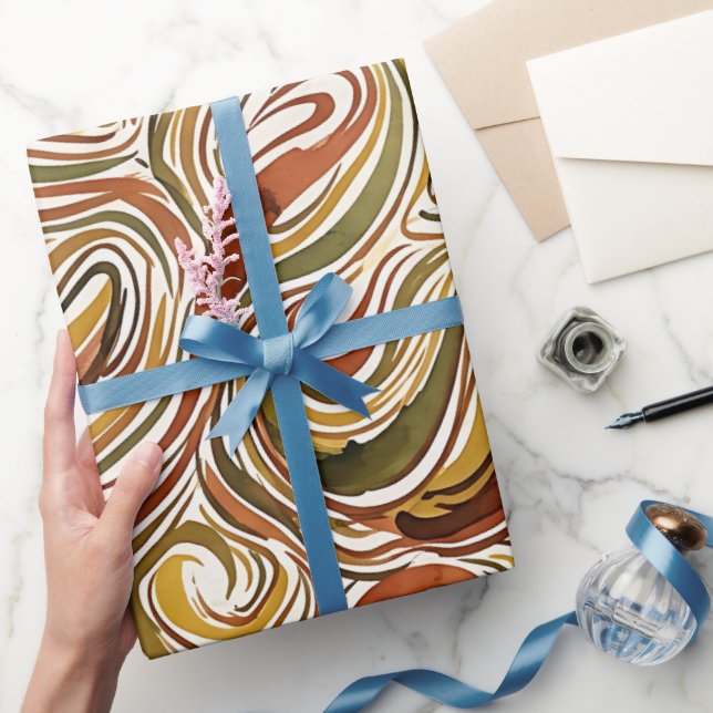Abstrakt Sköldpadda Jordton Inpackningspapper Presentpapper (Gifting)