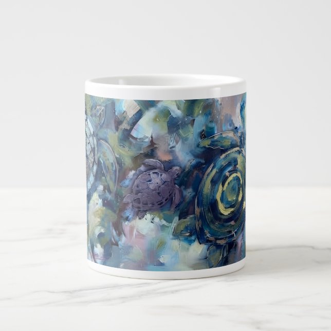 Abstrakt Sköldpadda Jumbo Mugg (Framsidan)