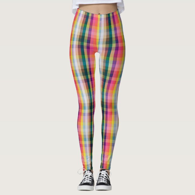 Abstrakt skotsk pläd leggings (Framsida)