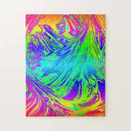 Abstrakt Skrämmande regnbågsvätska Pussel