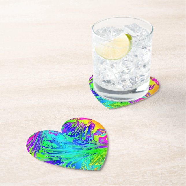 Abstrakt Skrämmande regnbågsvätska Underlägg Papper (Insitu)