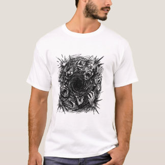 Abstrakt Skrikande Avgrund Skiss Konst T-Shirt