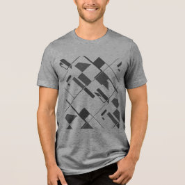 Abstrakt Skriv ut Grått Shapes Crisscross T Shirt