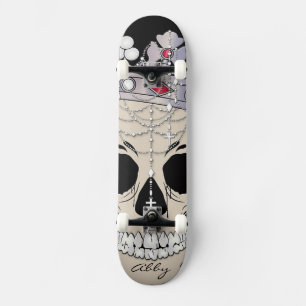 Abstrakt Skull Mini Skateboard Bräda 18,5 Cm