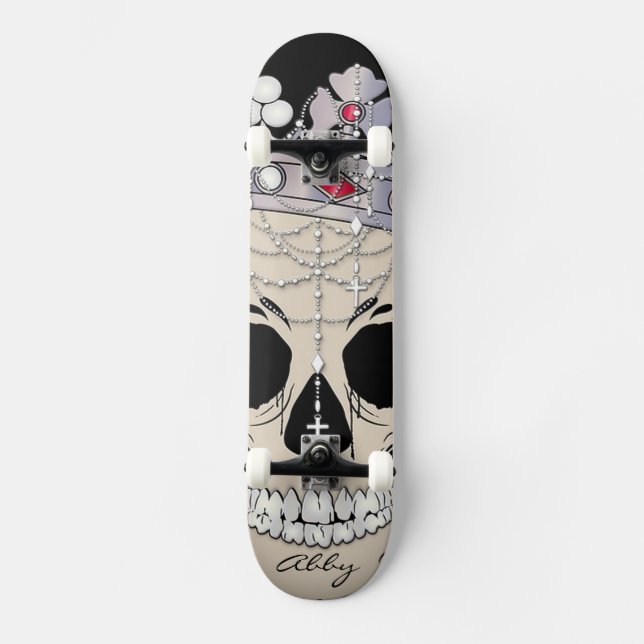 Abstrakt Skull Mini Skateboard Bräda 18,5 Cm (Framsida)