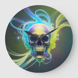 Abstrakt Skull Vibes design med Li Tech Stor Klocka