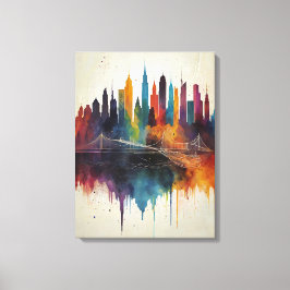 Abstrakt Skyline Cityscape Art Canvastryck