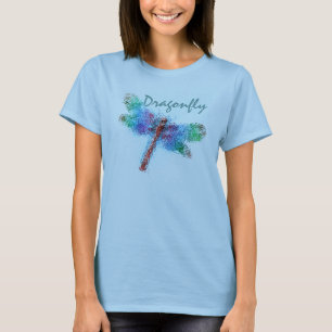 Abstrakt slända (blått) t shirt