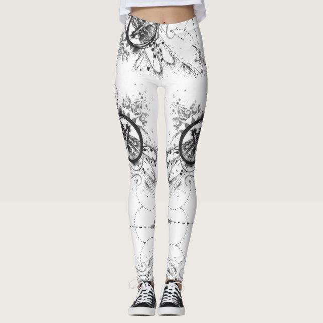 Abstrakt sländamönsterYoga Leggings (Framsida)