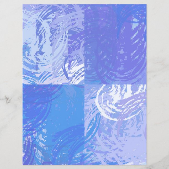 Abstrakt slängd turkos lila scrapbookpapper (Framsida)