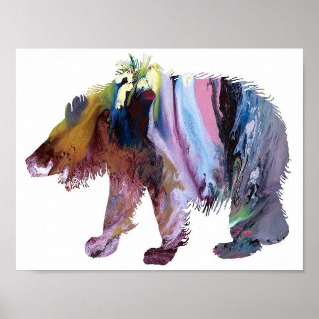 Abstrakt sloth björnsilhuette poster (Framsidan)