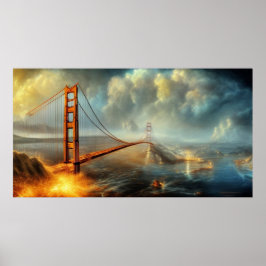 Abstrakt Small Problem Golden Grind Bridge Poster