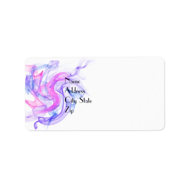 Abstrakt Smoke på Vatten Adressetikett (Framsidan)