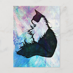 Abstrakt Smoking Katt Vykort