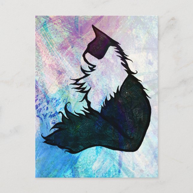 Abstrakt Smoking Katt                           Vykort (Framsida)