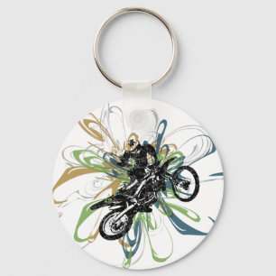 Abstrakt smutscykel Keychain Nyckelring