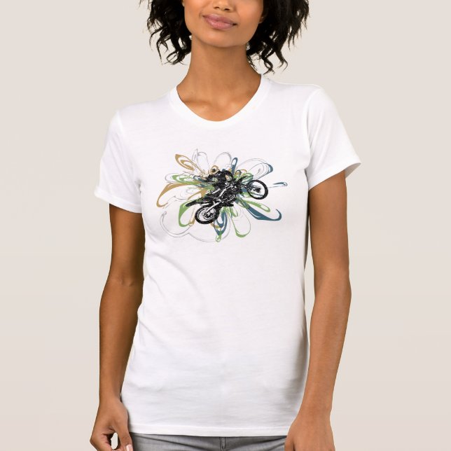 Abstrakt smutscykelkvinna skjortor tröja (Framsida)