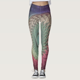 Abstrakt Snigel Colorful Modern Fractal Art Leggings