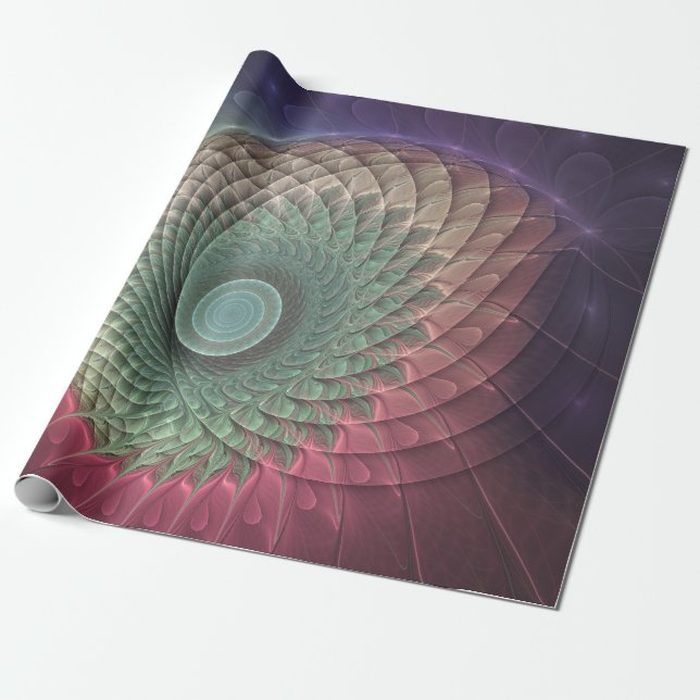 Abstrakt Snigel Colorful Modern Fractal Art Presentpapper (Utrullad)