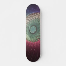 Abstrakt Snigel Färgrik Modern Fraktal Konst Mini Skateboard Bräda 18,5 Cm