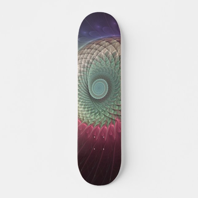Abstrakt Snigel Färgrik Modern Fraktal Konst Mini Skateboard Bräda 18,5 Cm (Framsida)