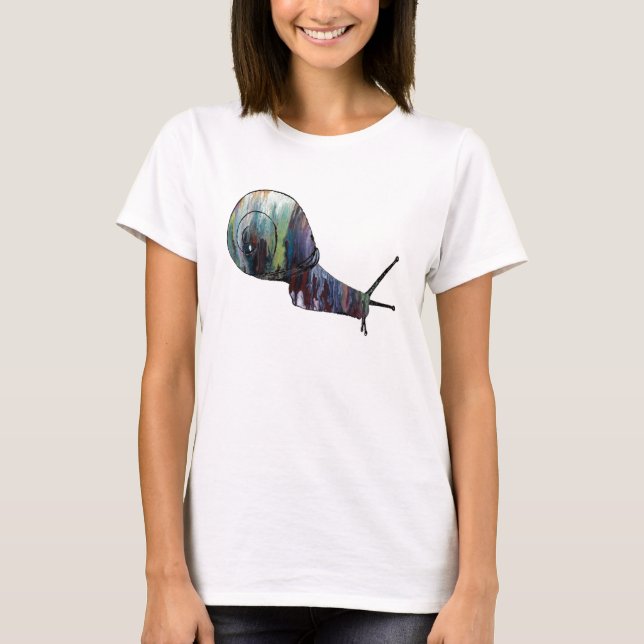 Abstrakt snigelsilhouette t shirt (Framsida)