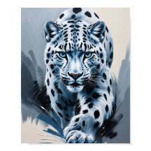 Abstrakt Snöleopard Konstnärlig Porträtt