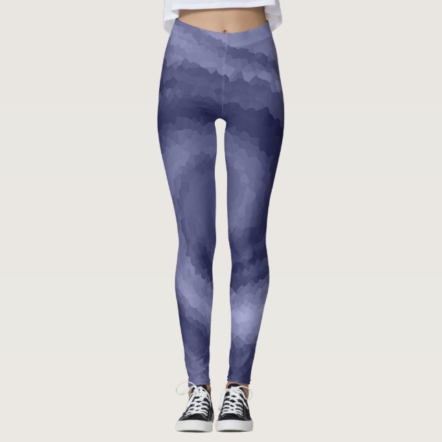 Abstrakt snurrar flytande blåviolett marin modern  leggings (Framsida)