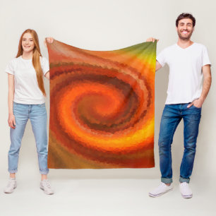 Abstrakt snurrar flytande orange Brun bruna brunt Fleecefilt
