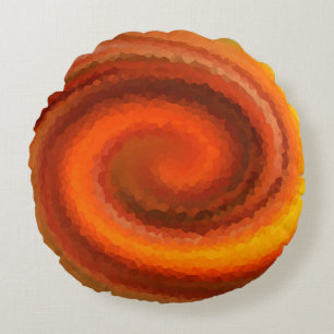 Abstrakt snurrar flytande orange Brun bruna brunt Rund Kudde