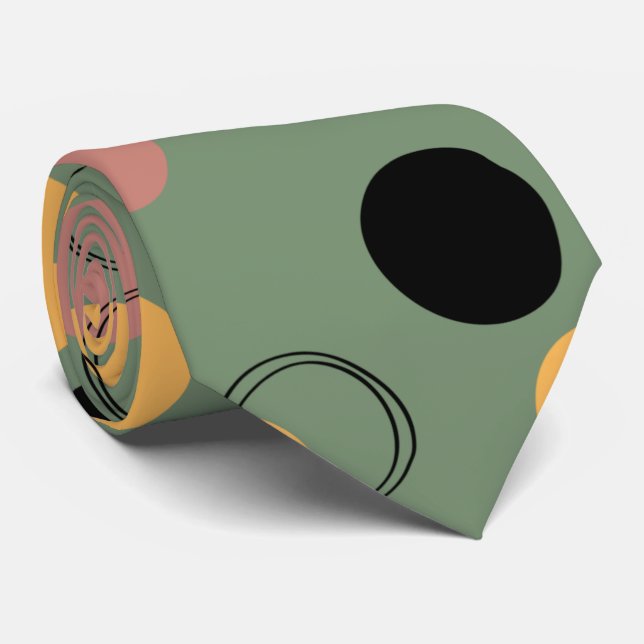 Abstrakt snyggt design grönt mönster manar slips (Rullad)