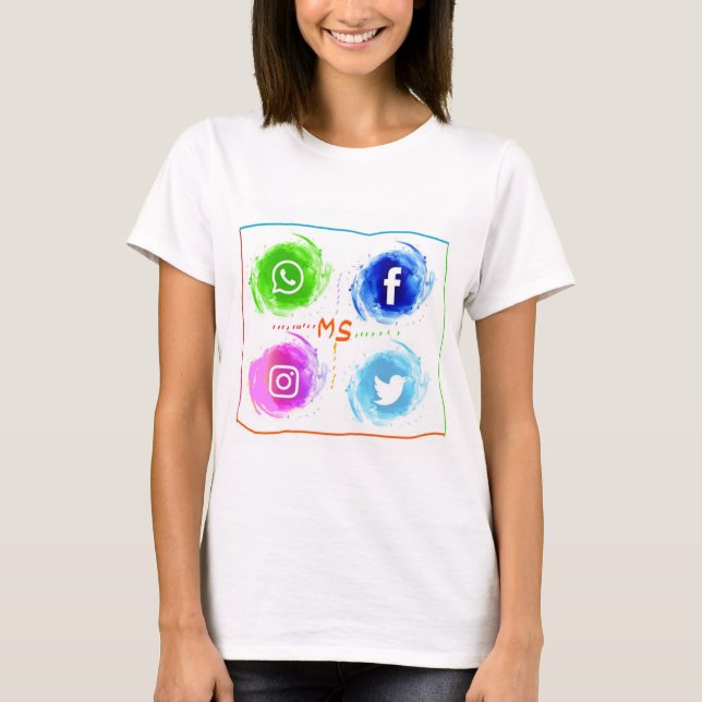 abstrakt-social-media-vattenfärgikoner-set_1055-44 t shirt (Framsida)