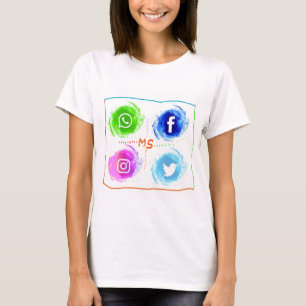 abstrakt-social-media-vattenfärgikoner-set_1055-4 t shirt