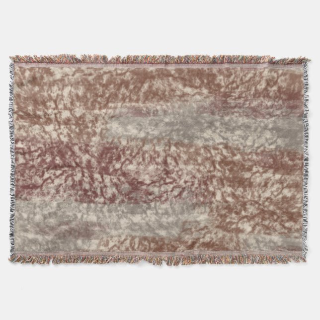 Abstrakt Soft Hues Grått Beige Vin & Chocolate Filt (Framsidan)