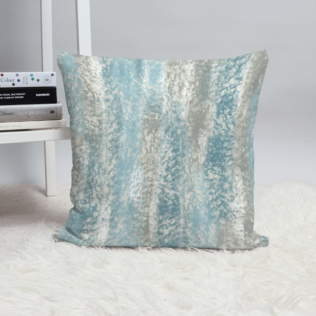 Abstrakt Soft Hues Grått Teal Kudde (Skapare uppladdad)