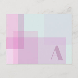 Abstrakt Soft Lila Rosa Mauve Färg Monogram Vykort