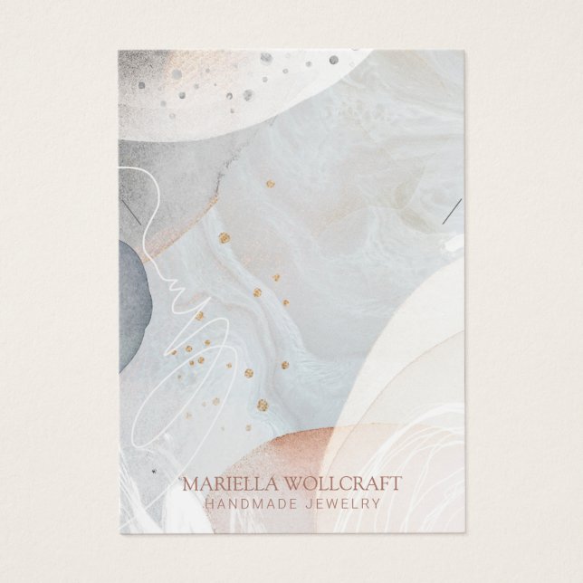 Abstrakt Soft Watercolor Necklace Jewelry Visning Visitkort (Framsidan)