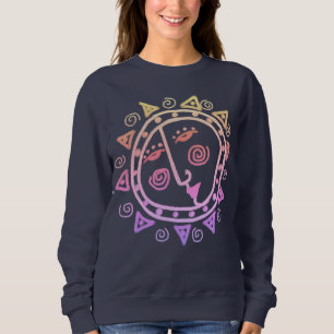 Abstrakt sol ansikte slitstark konst t shirt