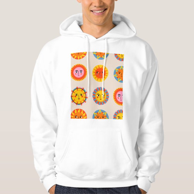 Abstrakt sol: Etnisk sömlös mönster. Hoodie (Framsida)